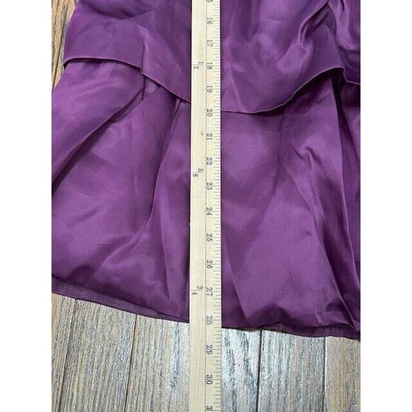 J. Crew Cocktail Silk Dress Strapless Tiered Ruffle Knee Length Purple 2 NEW - Picture 3 of 9